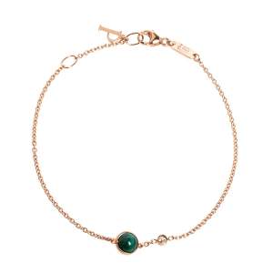 Piaget Possession Malachite Diamond 18K Rose Gold Charm Bracelet 