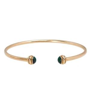 Piaget Possession Malachite 18K Rose Gold Open Cuff Bracelet 15 