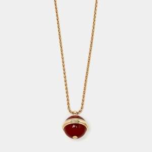 Piaget Possession Carnelian Diamond 18k Rose Gold Pendant Necklace