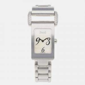 Piaget White Shell 18k White Gold Miss Protocole Quartz Women's Wristwatch 17 mm