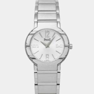 Piaget Silver 18k White Gold Polo 27500 Quartz Women's Wristwatch 28 mm