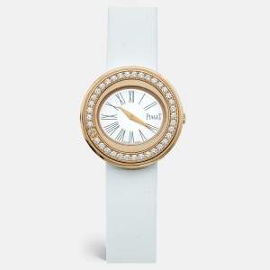 Piaget Silver 18K Rose Gold Diamond Satin Possession GOA36188 Women's Wristwatch 29 mm