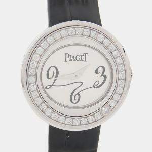 Pre Owned Piaget Possession Diamond G0A30107 Quartz White Gold Stainless Steel Women's Wristwatch 28.5 mm