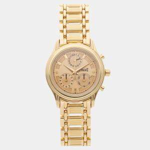 Pre Owned Pre-Owned Piaget Haute Complications G0A19093 Champagne Quartz 18k Yellow Gold Men's Wristwatch 29 mm