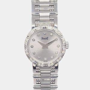 Pre Owned Piaget Dancer 5964AK81 Quartz Silver 18k White Gold Women's Wristwatch 19 mm