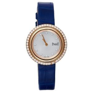 Piaget Silver 18K Rose Gold Diamond Possession P11545 Women's Wristwatch 34 mm