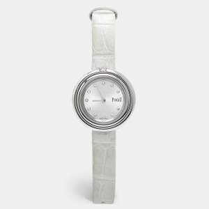 Piaget Silver Diamond Stainless Steel Alligator Possession G0A43090 Women's Wristwatch 34 mm