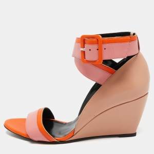 Pierre Hardy Multicolor Leather Wedge Ankle Strap Sandals Size 40