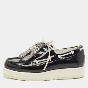 PIERRE HARDY Black Patent Leather Loafers Size 38