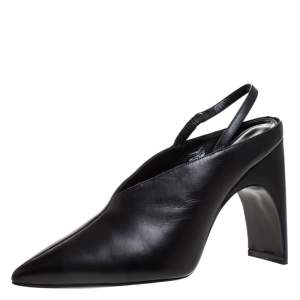 Pierre Hardy Black Leather Jessie Slingback Pumps Size 38.5