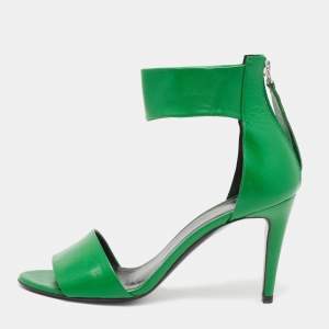 Pierre Hardy Green Leather Ankle-Strap Sandals Size 38