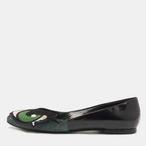 Pierre Hardy Multicolor Suede and Leather Oh Roy Eye Ballet Flats Size 40