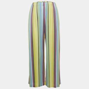 Pre Owned Pleats Please Multicolor Plisse Palazzo Pants L
