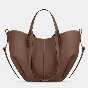 Pre Owned Polene Cyme Mini Grained Root Edition Calfskin Leather Shoulder Bag
