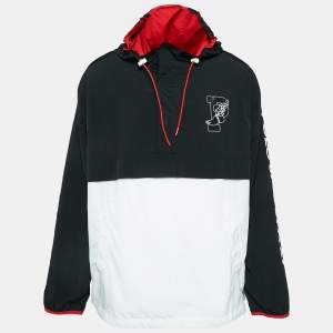 Polo Ralph Lauren Black/White P Wing Printed Nylon Hoodie XL