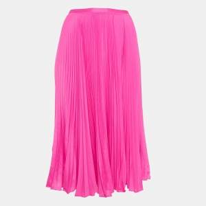 Polo Ralph Lauren Pink Crepe Plisse Midi Skirt M
