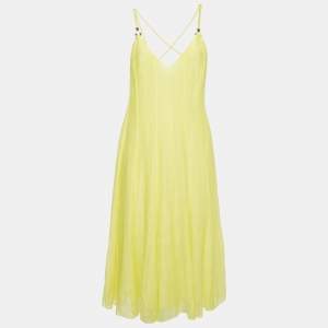 Polo Ralph Lauren Yellow Cotton Wynonna Midi Dress L