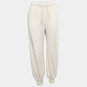 Pre Owned Polo Ralph Lauren Cream Knit Sports Jogger Pants XS