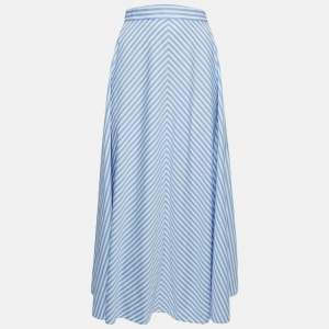Polo Ralph Lauren Blue Striped Cotton Midi Skirt M