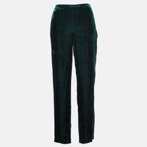 Pre Owned Polo Ralph Lauren Green Velvet Loose Pants XS