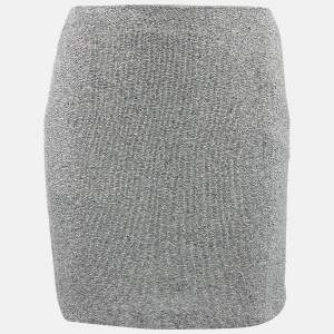 Pre Owned Polo Ralph Lauren Grey Beaded Chiffon Mini Skirt S