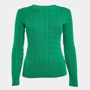 Polo Ralph Lauren Green Cable Knit Long Sleeves Sweater XL