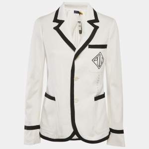 Polo Ralph Lauren White Cotton Knit Cricket Blazer M