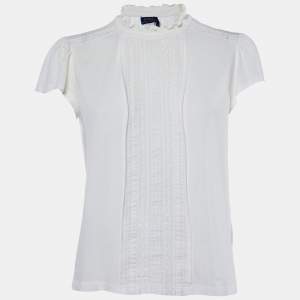 Polo Ralph Lauren White Cotton Lace Trim Top M