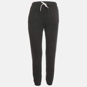 Pre Owned Polo Ralph Lauren Black Logo Embroidery Cotton Knit Joggers XXS
