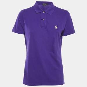 Polo Ralph Lauren Purple Cotton Pique Skinny Polo T-Shirt L