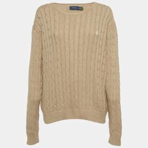 Pre Owned Polo Ralph Lauren Brown Cable Knit Sweater XXL  