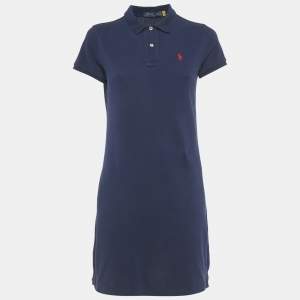 Pre Owned Polo Ralph Lauren Blue Cotton Mini Polo Dress XS