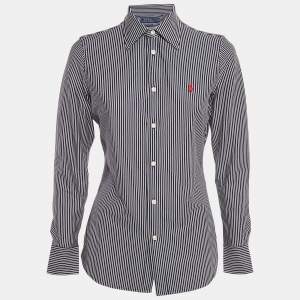 Pre Owned Polo Ralph Lauren Blue Striped Cotton Long Sleeve Shirt S