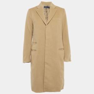 مملوكة مسبقًا Polo Ralph Lauren Beige Wool Blend Mid-Length Coat S