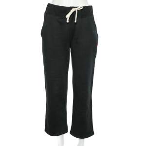 Pre Owned Polo Ralph Lauren Black Cotton Knit Track Pants S
