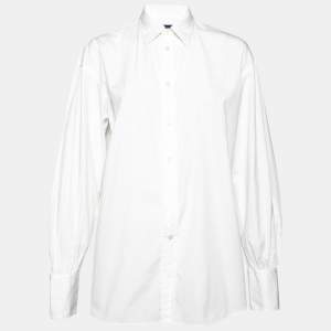 Pre Owned Polo Ralph Lauren White Cotton Boyfriend Fit Shirt L