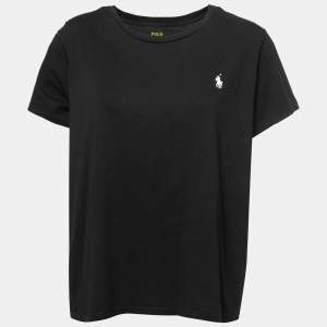 Pre Owned Polo Ralph Lauren Black Cotton Crew Neck T-Shirt XXL