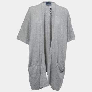 Pre Owned Polo Ralph Lauren Grey Cashmere Knit Open Front Cardigan XS/S