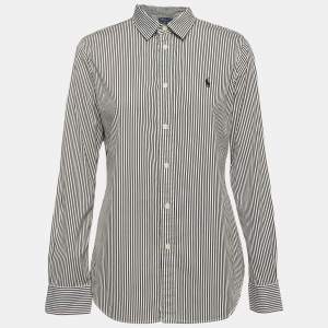 Polo Ralph Lauren Black Striped Cotton Button Front Shirt L