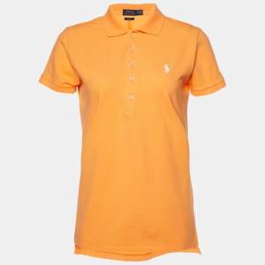 Polo Ralph Lauren Orange Stretch Cotton Slim Fit Polo T-Shirt M