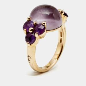 Pomellato Luna Amethyst 18K Rose Gold Ring Size 54