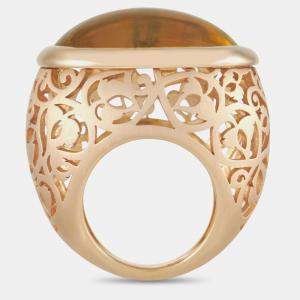 Pomellato Arabesque 18K Rose Gold Amber Ring US 5.25