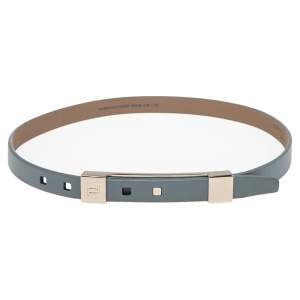 Porsche Design Blue Leather Cut Out Metal Belt 95CM