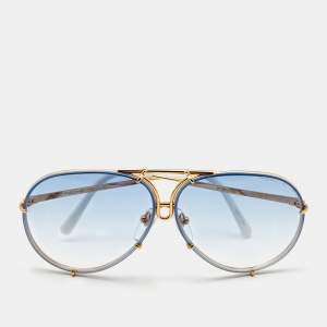 Porsche Design Gold Tone/Blue Gradient P'8478 Aviator Sunglasses