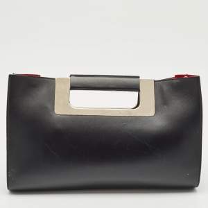 Porsche Design Black Leather Oversized Frame Clutch