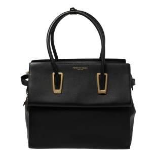 Porsche Design Black Leather Front Pocket Tote