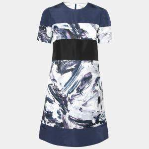 Prabal Gurung Multicolor Brush Stroke Printed Paneled Shift Dress S