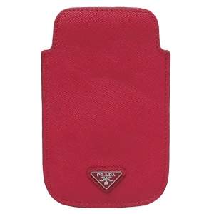Prada Pink Saffiano Lux Leather iPhone Case 