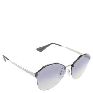 Prada Silver Tone/Grey SPR64T Gradient Oval Sunglasses