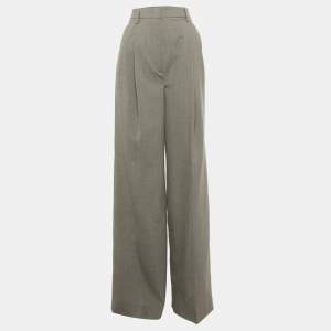 مملوكة مسبقًا Prada Grey Wool Wide Leg Trousers XS